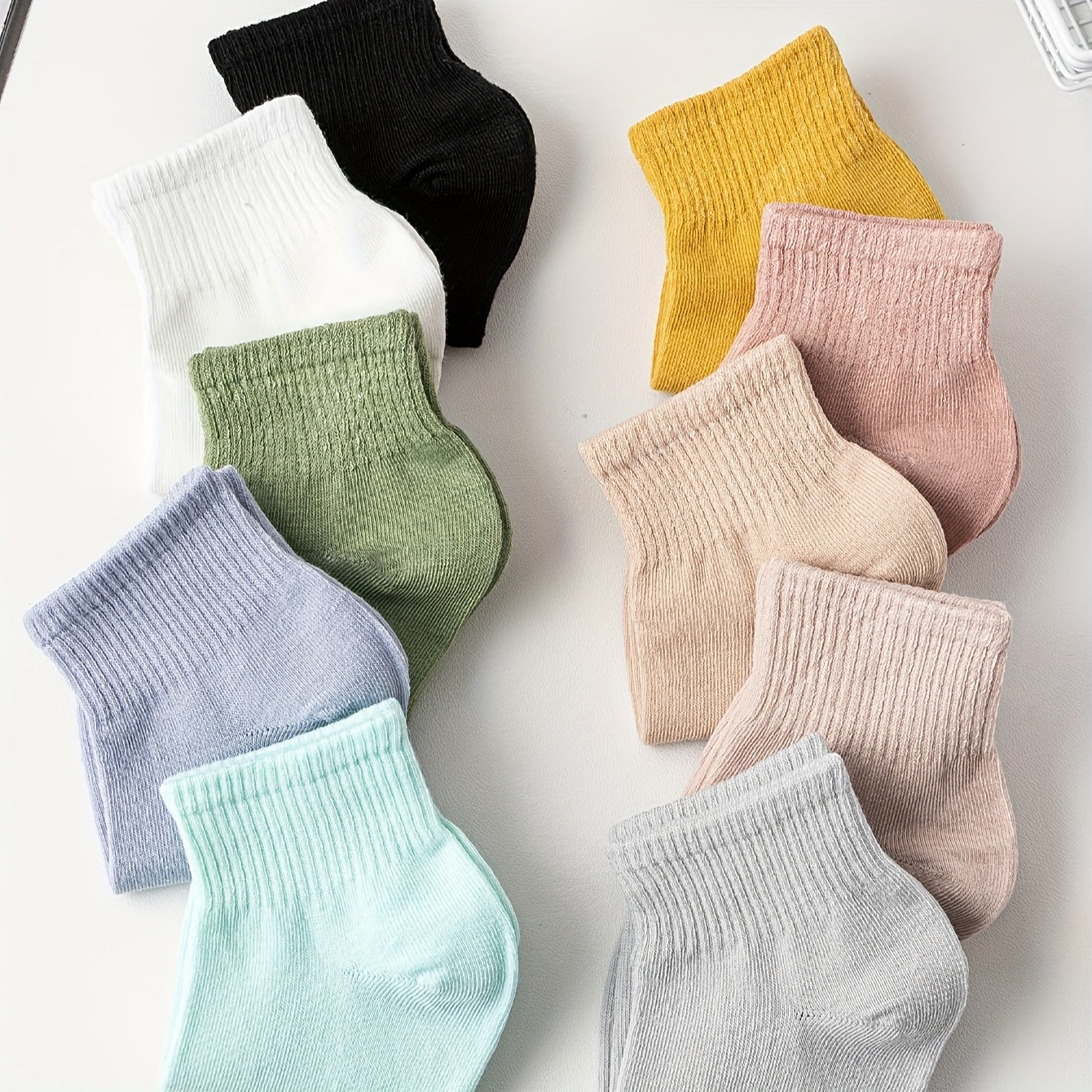 10 Pairs Women's Crew Short Socks Breathable Stockings