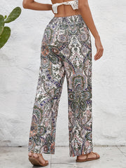 Boho Paisley Print Wide Leg Pants