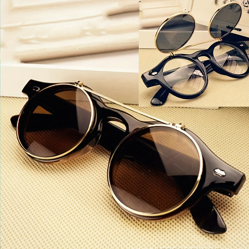Round Retro Steampunk Sunglasses UV400