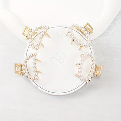 Faux Pearl Hollow Hair Claw Side Clip Set Women Hair Accessories
