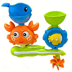 Suction Cup Bath Toy Set for Kids, Rotating Water Wheel Fun