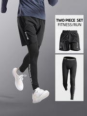 Men's High Stretch Leggings & Loose Shorts for Outdoor Sports