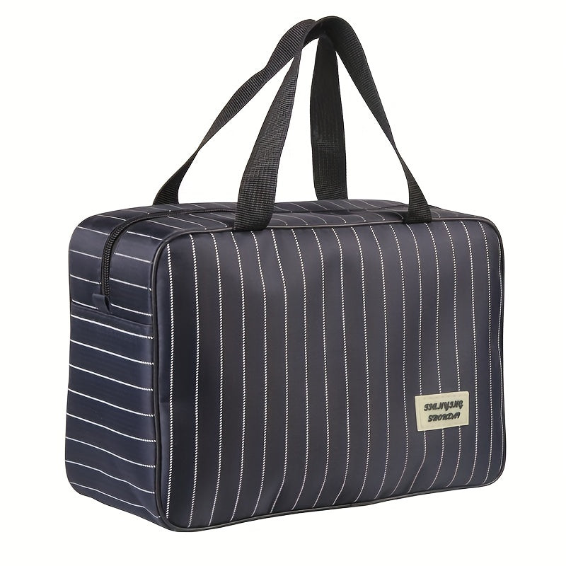 Striped Toiletry Bag Waterproof Travel Business Trip Storage Cosmetic Bag