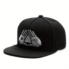 Men's Hip Hop Hat With 2 Hands Embroidery