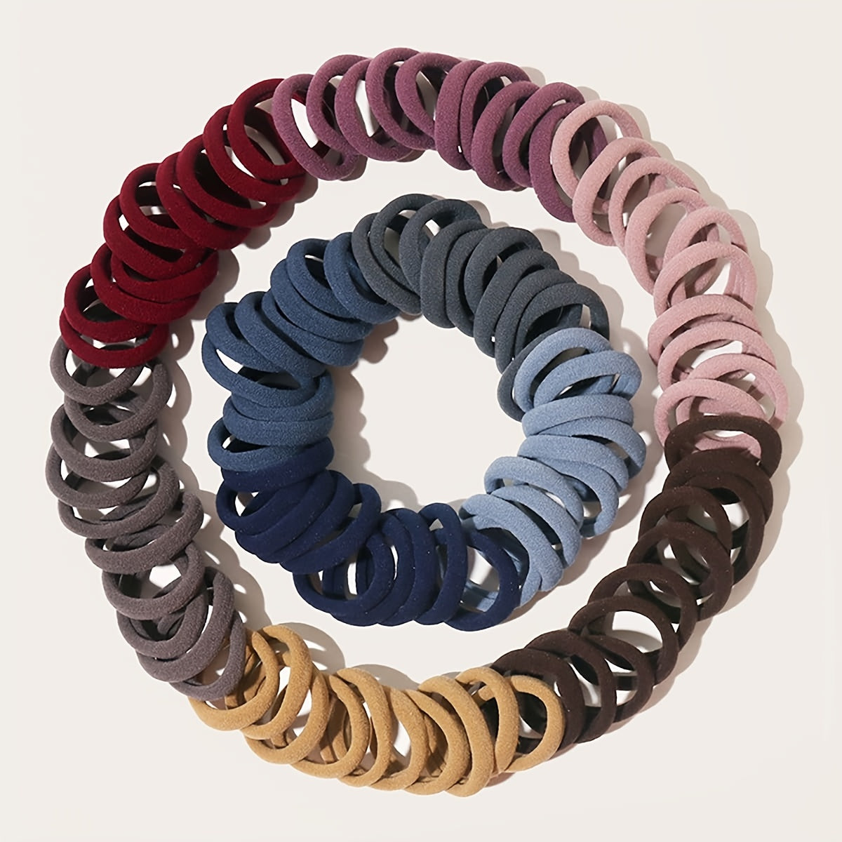 100pcs Ponytail Holders Hair Ties For Women Girls Soft Seamless Hair Bands