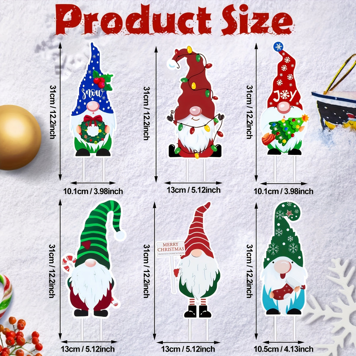 6pcs Christmas Yard Sign Decor Set - Outdoor Holiday Props