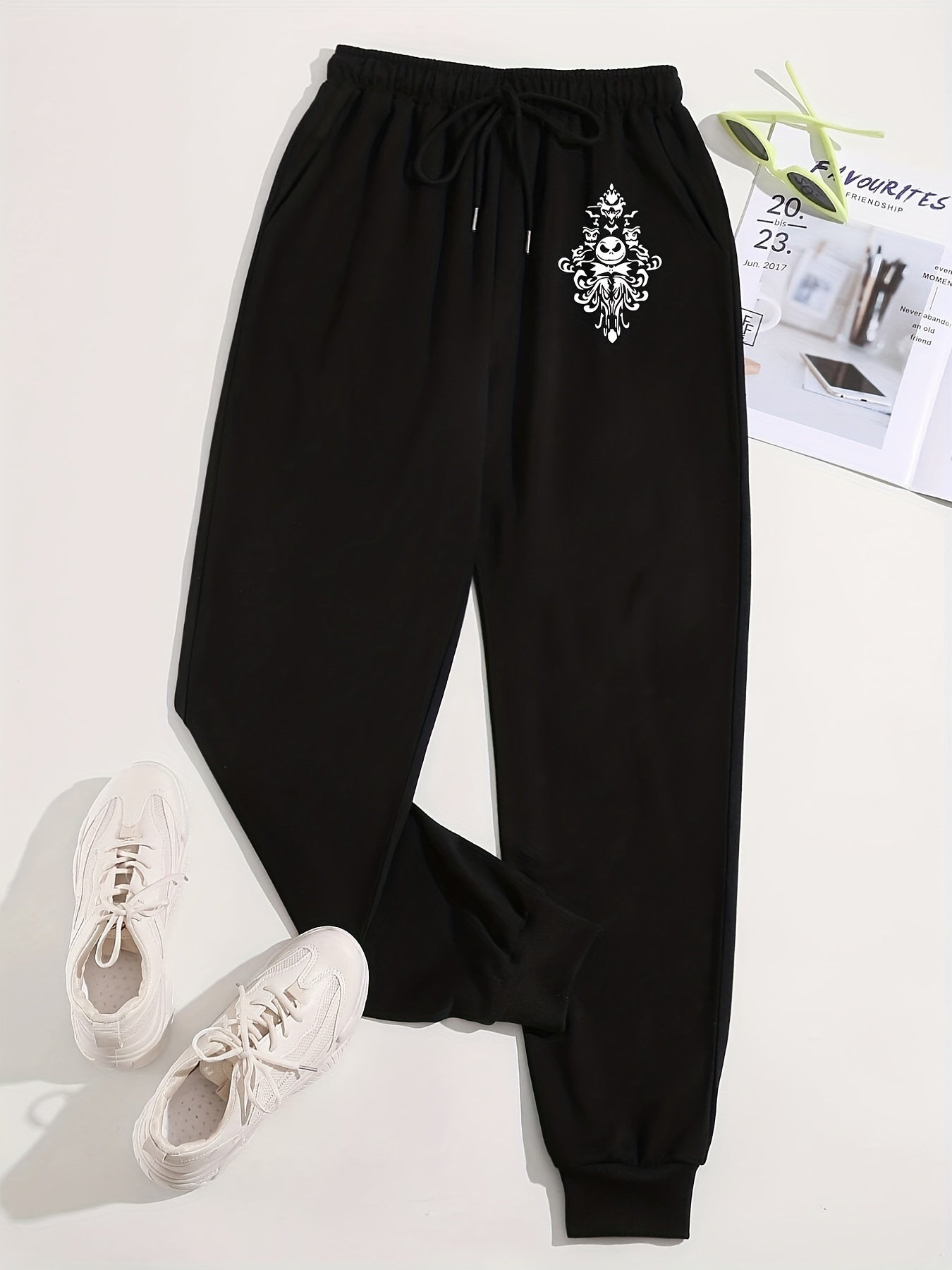 Skull Print Fitness Pants