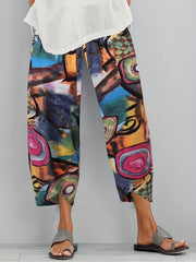  Geometric Print Wide Leg Pants