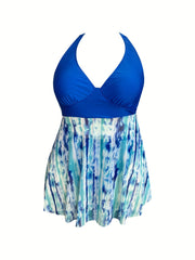  Tie Dye Peplum Tankini Set