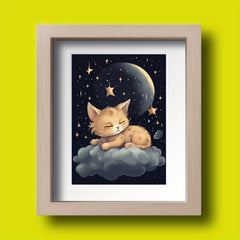 Sleepy Time For Baby Animals Poster A5 8.3x5.9 - Room Decor