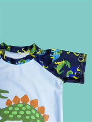 Boys Dinosaur Print 3pcs Swimsuit Set