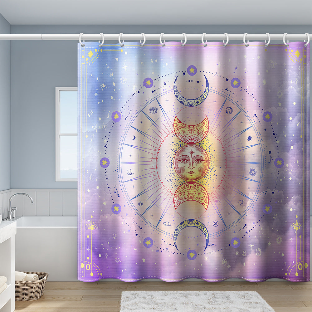 Tarot Moon Shower Curtain Set with 12 Hooks