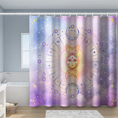 Tarot Moon Shower Curtain Set with 12 Hooks