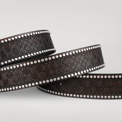 Floral Pattern Casual Belt Vintage Western Cowboy Leather Belt