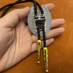 Letter J Metal Neckline Necklace Tie Retro Western Denim Shirt