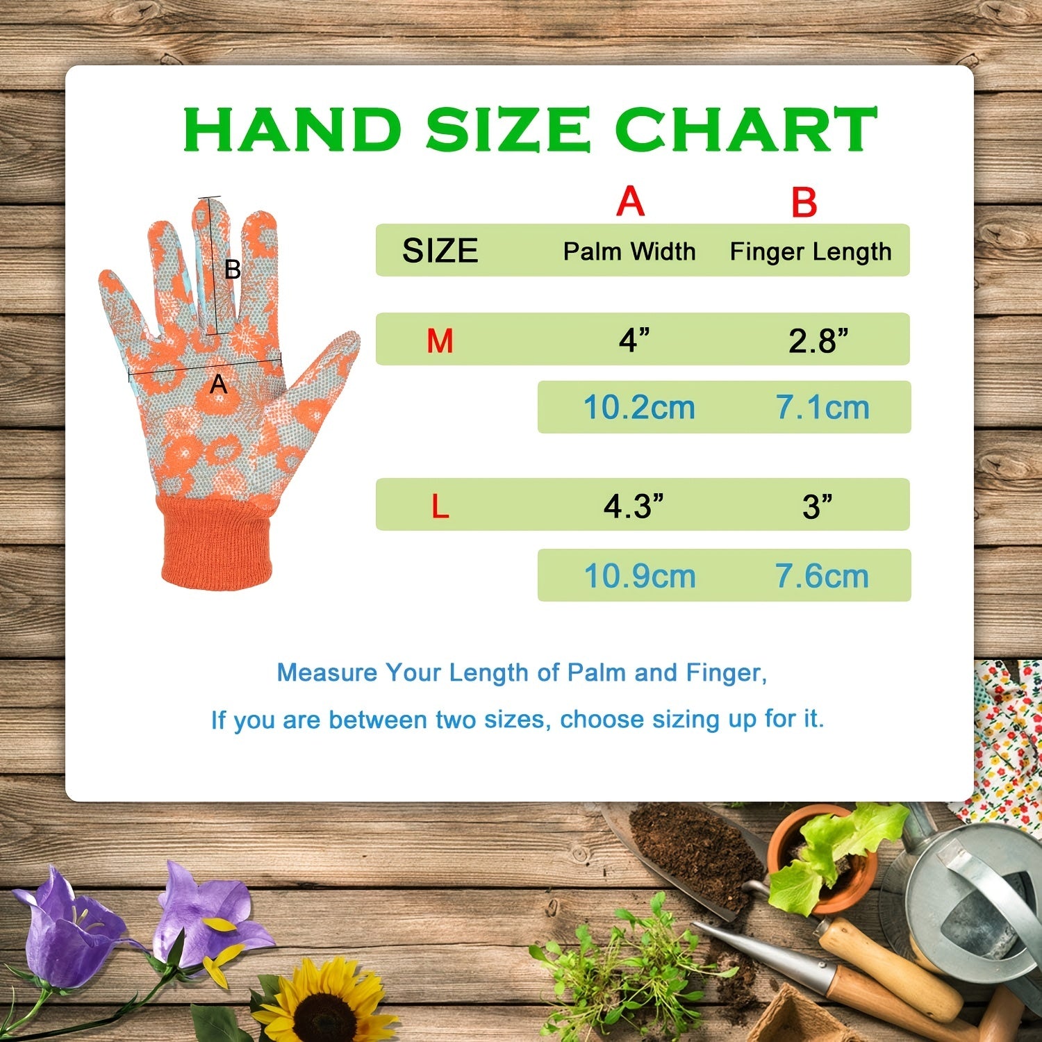 Women Gardening Gloves Soft Cotton Work Gloves Floral Printing PVC Grip Dots