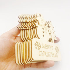 10pcs DIY Blank Christmas Wooden Sheet Decoration Gift