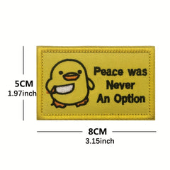Funny Chick Peace Never an Option Patch for Jackets Jeans Backpacks