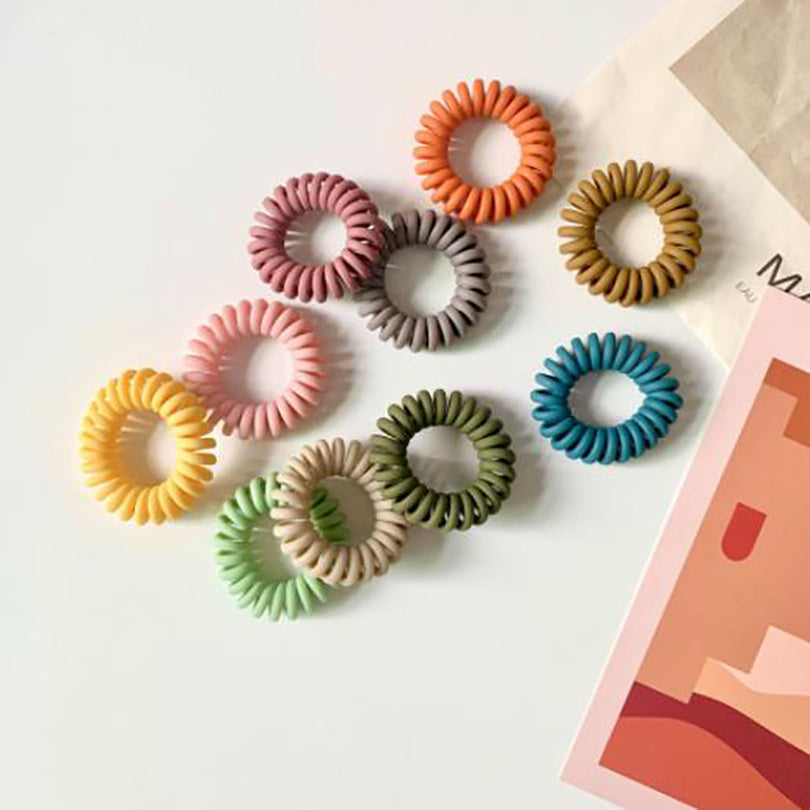 Matte Hair Elastics No Crease Spiral Hair Ties