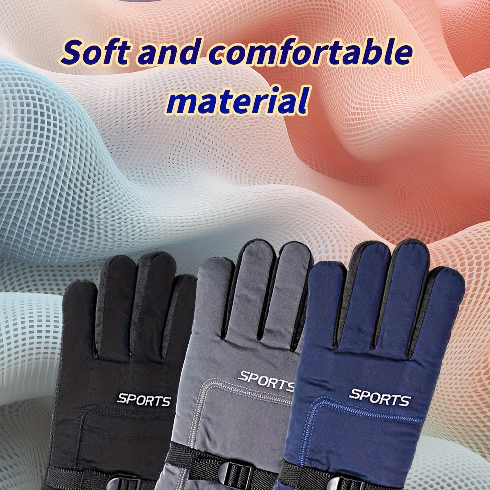 Winter Fleece Lined Warm Gloves Anti Slip Waterproof Thermal Touch Screen Gloves