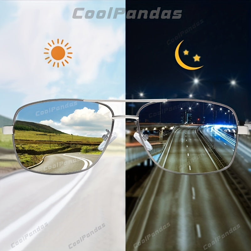 CoolPandas Photochromic Polarized Sunglasses Men Night Vision Safe Driving