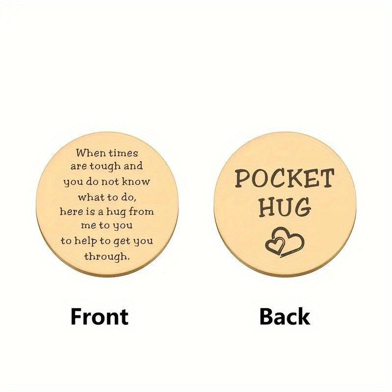 Stainless Steel Pocket Hug Token Anxiety Gift For Men