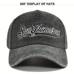 3D Embroidery Baseball Cap Denim Embroidered Sun Visor Curved Brim Hat