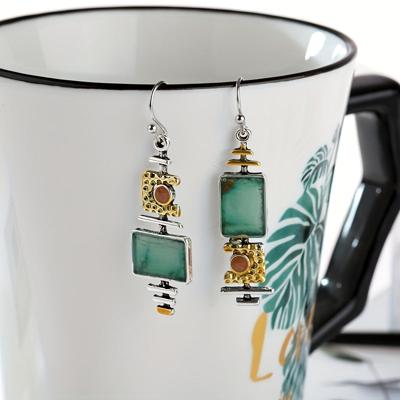 Vintage Geometric Drop Hook Earrings