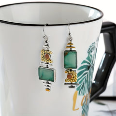 Vintage Geometric Drop Hook Earrings
