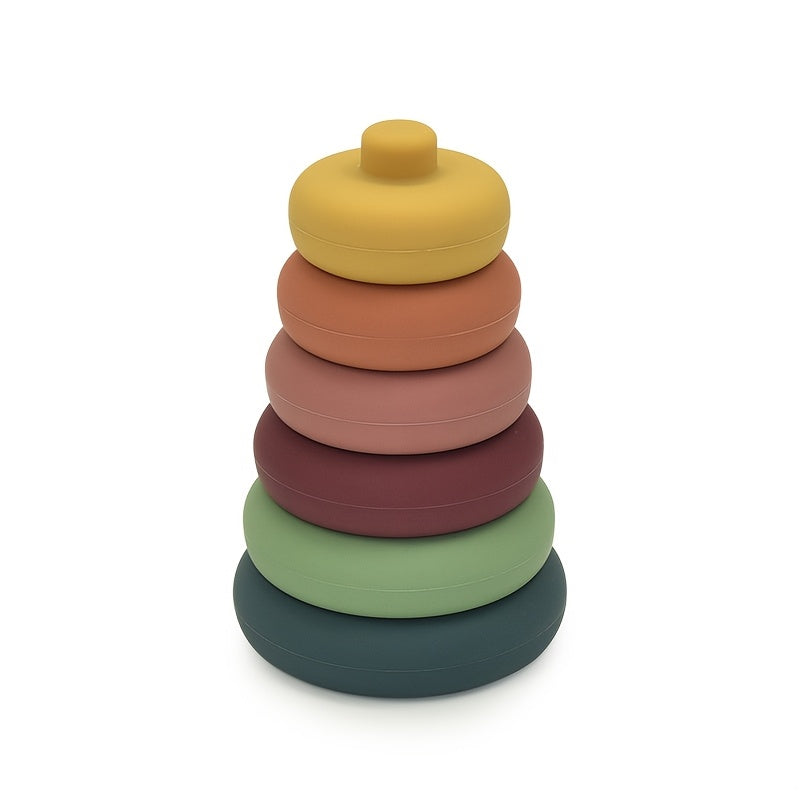 Colorful Silicone Stacking & Nesting Blocks for Toddlers