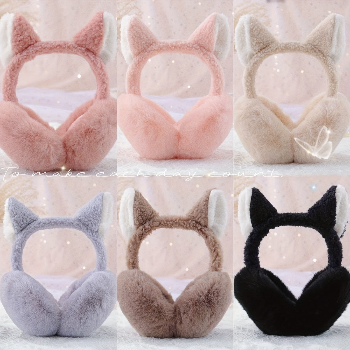 Cat Ear Plush Earmuffs Women's Winter Foldable