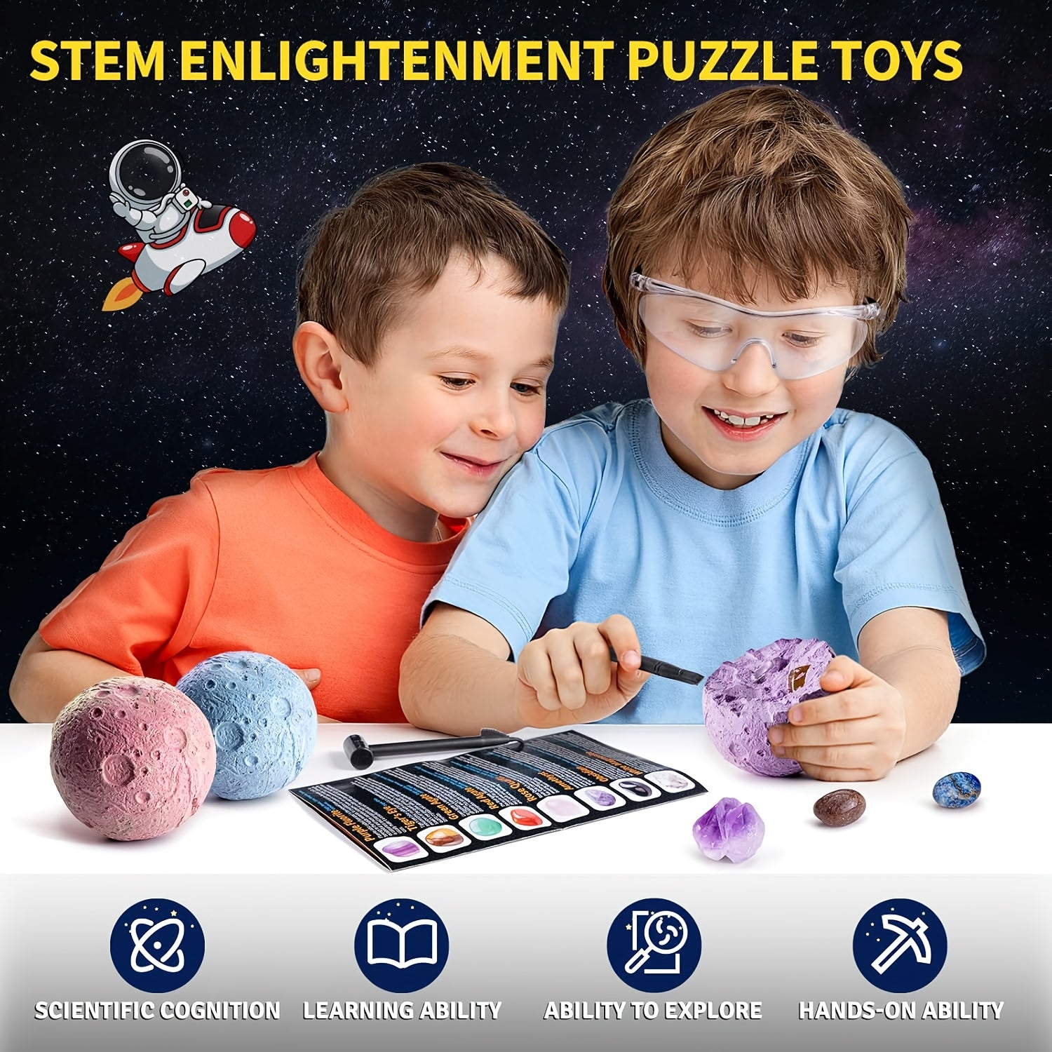 Solar System Science Kit for Kids Excavate Gems Educational Space Toys