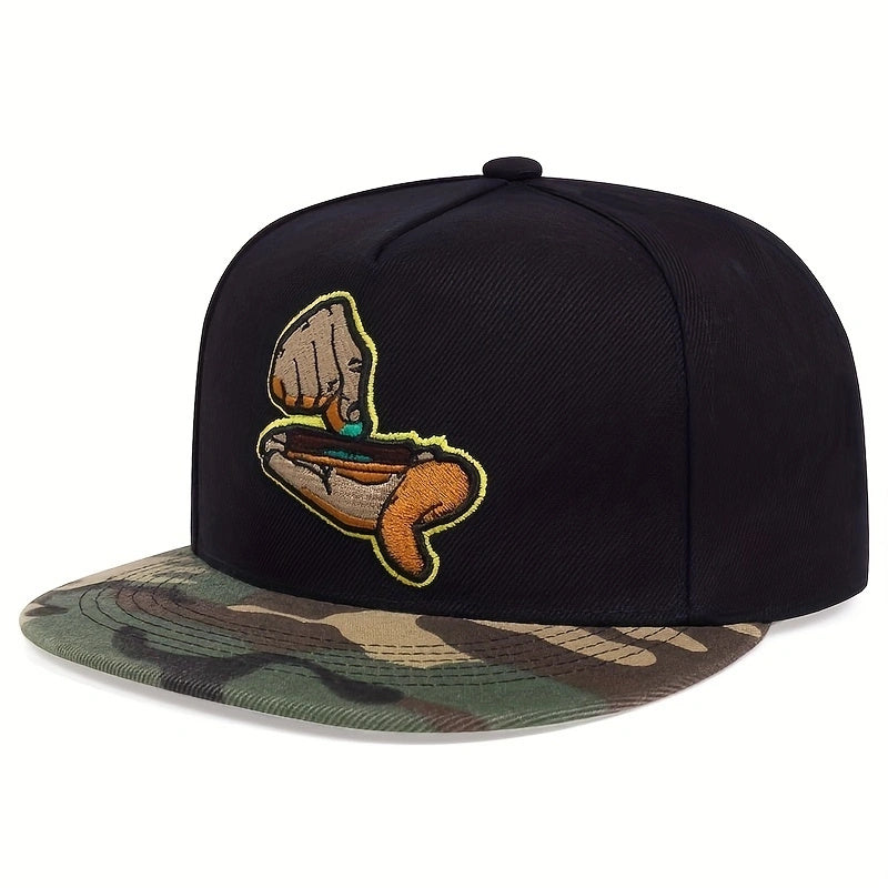 Hands Embroidered Snapback Hat Hip Hop Unisex Baseball Cap