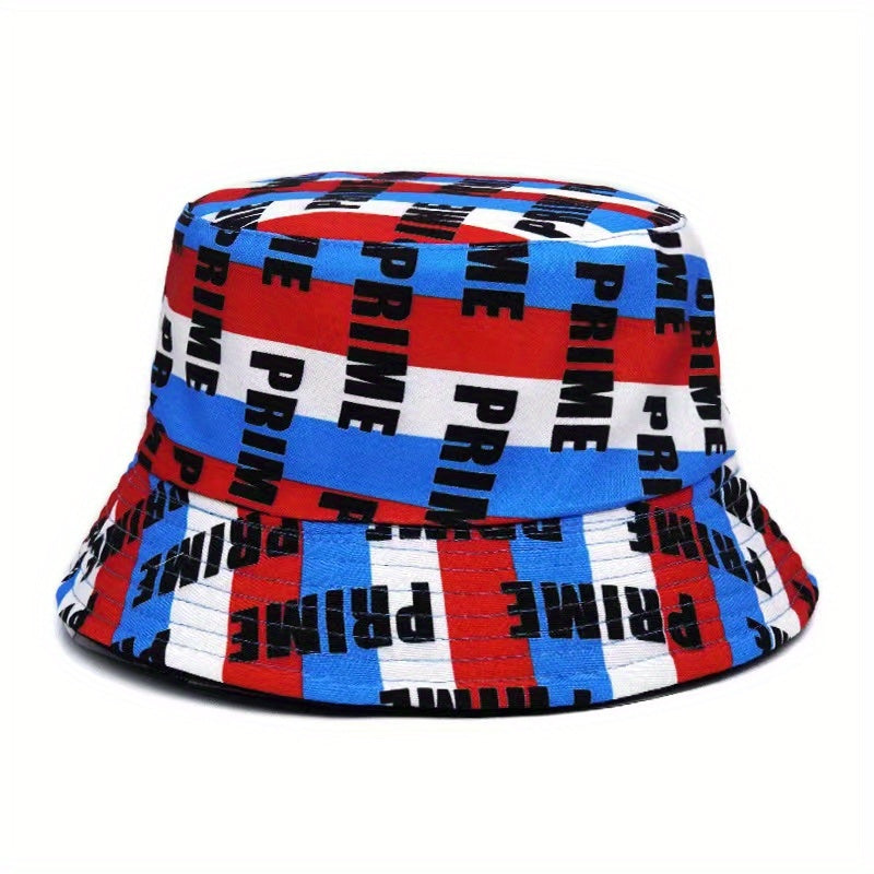 Colorful Letter Reversible Bucket Hat for Men Women