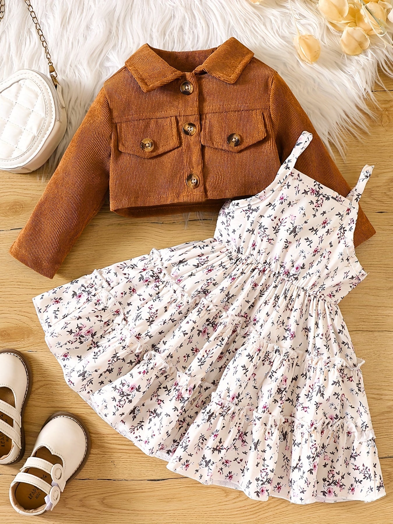 Toddler Girl Floral Dress & Cardigan Set