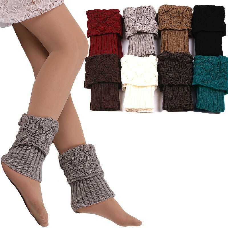 Winter Crochet Knit Boot Cuffs Ankle Leg Warmers Socks Women's Stockings