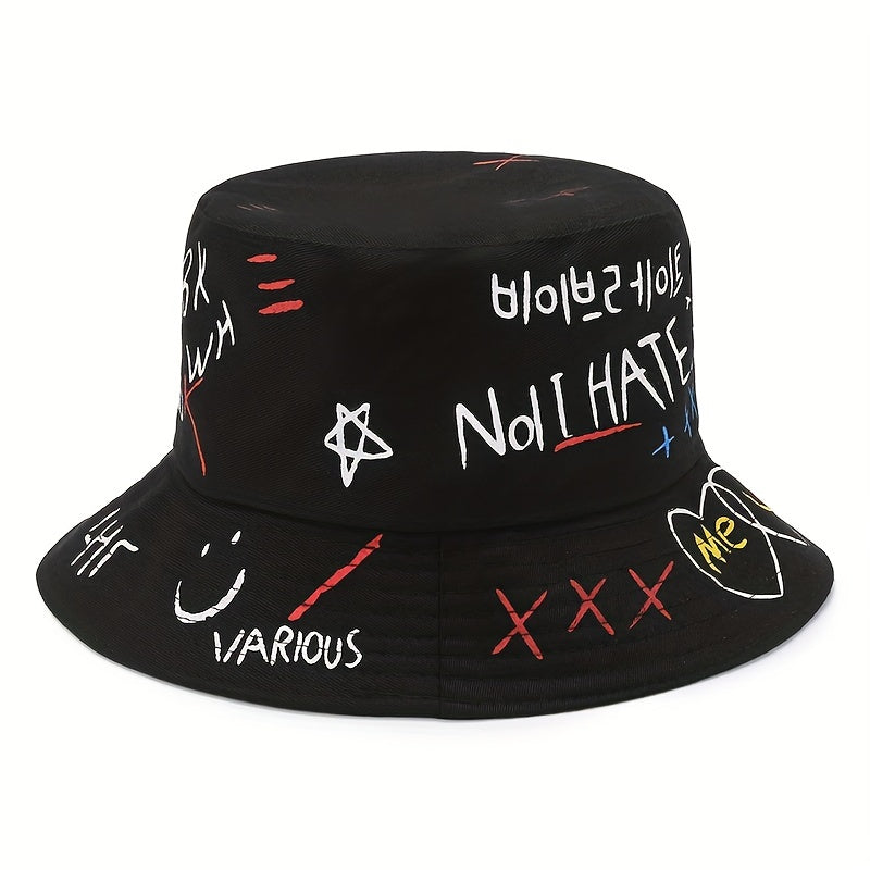 Graffiti Print Bucket Hat for Couples