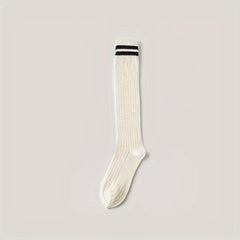 Striped Calf Socks Knee High Women's Stockings