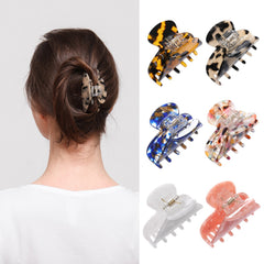 Plaid Hair Claw Clip Acetic Acid Tortoiseshell Non Slip Strong Grip