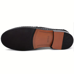 LAORENTOU Croc Embossed Slip On Loafer Shoes