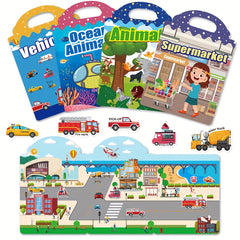 Reusable Sticker Book Vehicles & Animals Educational Toys