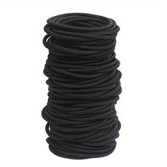 40pcs Black Hair Ties Extension Ring Headwear Hair Rope Rubber Band