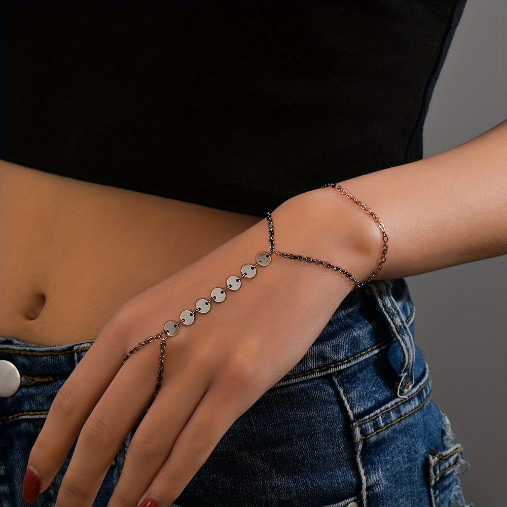 Double Layer Chain Finger Mitten Bracelet for Women