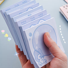 80sheets Cute Animal Sticky Notes Notepad Message Book Office Supplies