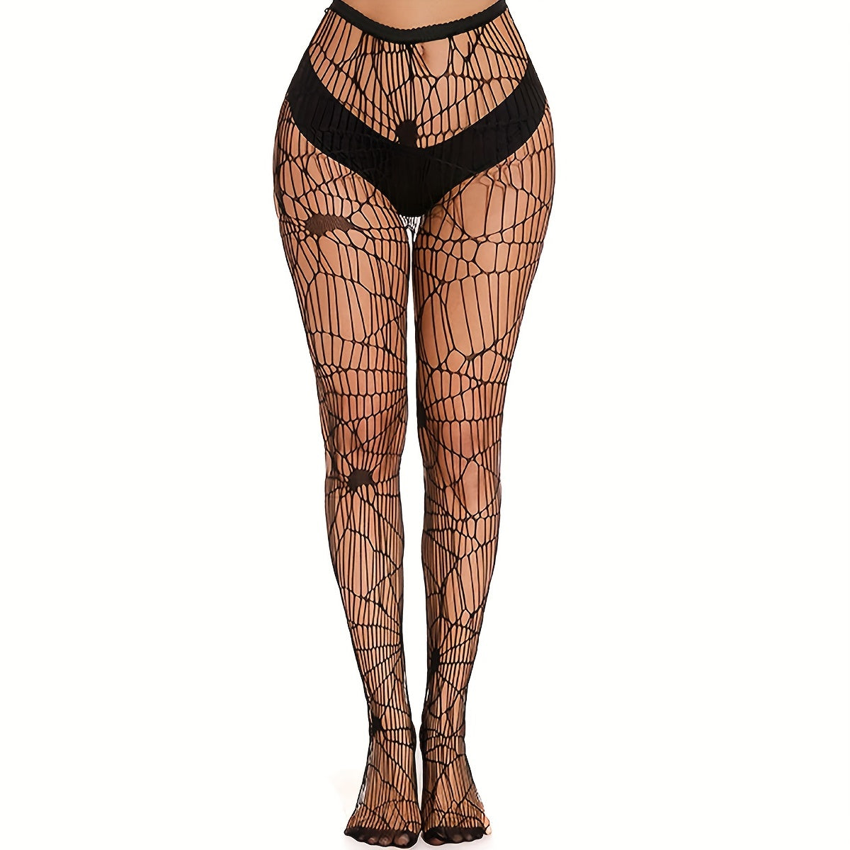 High Waist Spider Web Fishnet Tights for Women