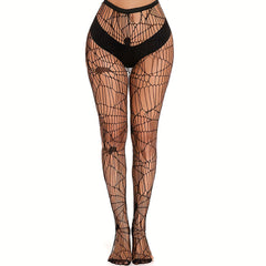 High Waist Spider Web Fishnet Tights for Women