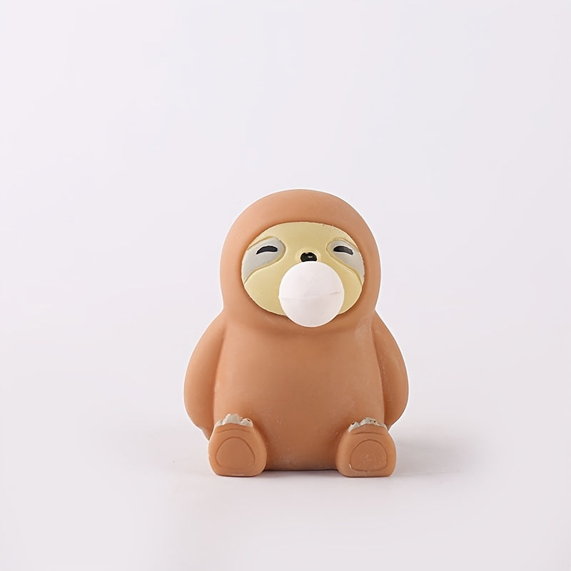 Sloth Stress Relief Toy with Soft Rubber Compression and Bubble Action