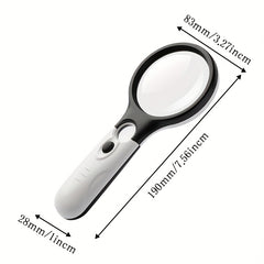 Mini Handheld Magnifying Glass 3 LED Light Pocket Microscope Lens