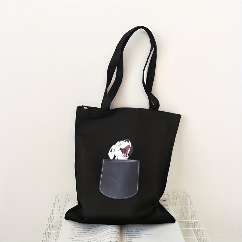 Dog Print Canvas Bag Eco friendly Shopping Bag