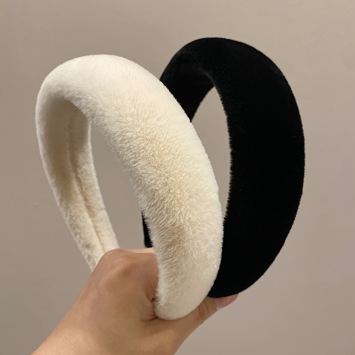 Sweet Vintage Hair Hoop for Girls - Furry Faux Hairband Headband